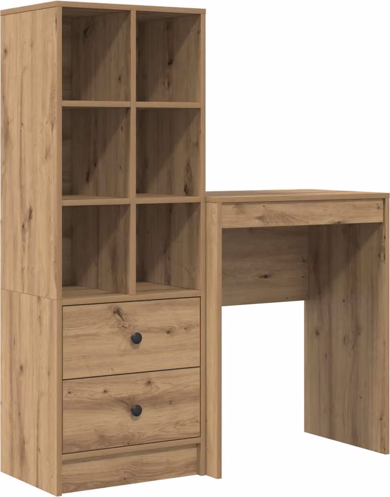 Scrivania con cassetto con lo scaffale 2 pcs Rovere artigianale