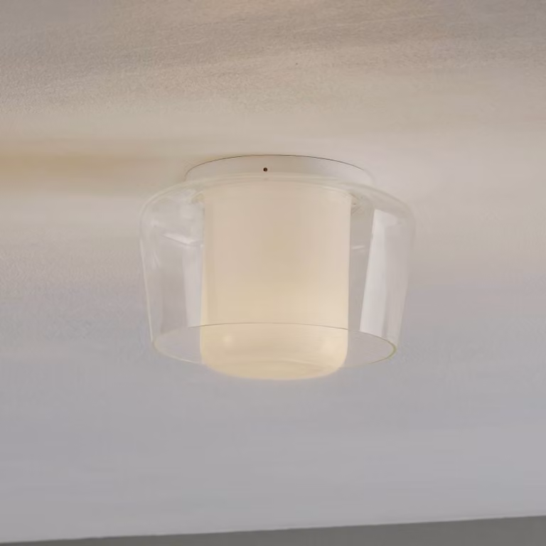 Helestra Plafoniera soffitto Canio, dimmerabile, Chiaro / Trasparente, Soggiorno / Sala da pranzo, Vetro, Moderno, Plafoniera