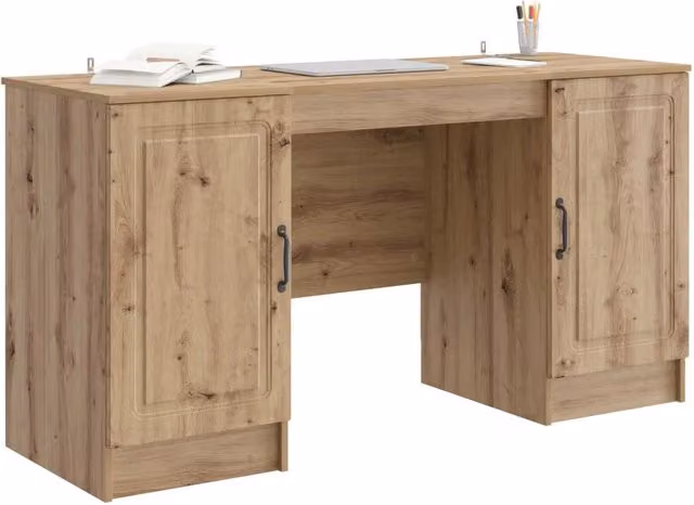 Scrivania | Tavolo da Ufficio con lo scaffale Rovere Artigianale 142,5 x 50 x 75 cm