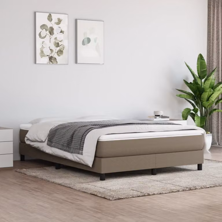 The Living Store Materasso a molle insacchettate Taupe 140x200x20 cm tessuto