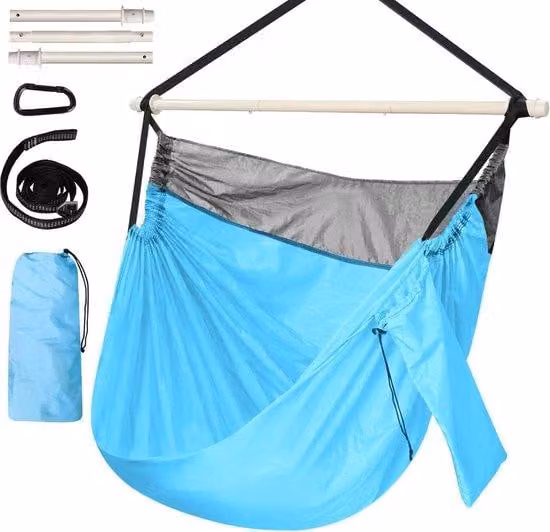 Sedia a dondolo leggera in nylon, portatile, di grandi dimensioni, fino a 250 kg, per il campeggio