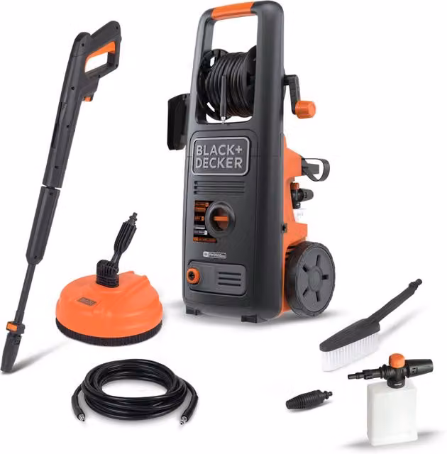 Idropulitrice ad alta pressione Black+Decker BXPW2600DSSP nera con lavapavimenti e spazzola fissa, 2600 W, 180 bar, 540 l/h