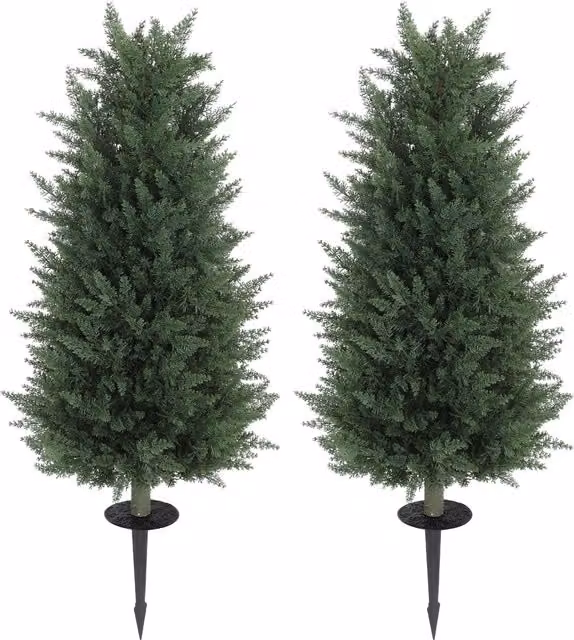 Set da 2 cipressi artificiali HOMCOM verdi con 831 foglie ciascuno