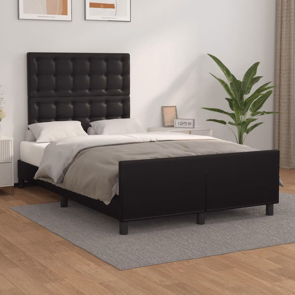 Giroletto senza materasso vidaXL in similpelle nera L/P/H: 120 x 200 x 123 cm – 1