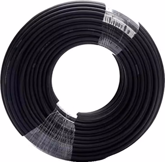 Cavo solare, conduttori in rame stagnato, resistente all'alta tensione, solo nero, 10 AWG 6mm2, 50m