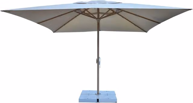 Ombrellone da Giardino GIORDANOSHOP con Palo in Alluminio Effetto Legno Rovere e Telo in Poliestere Beige, L/P: 400 x 400 cm