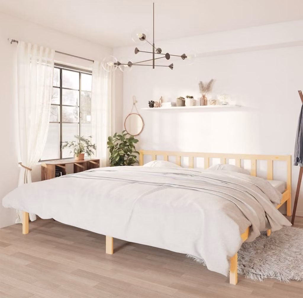 The Living Store Letto in legno massiccio di pino 180x200 cm