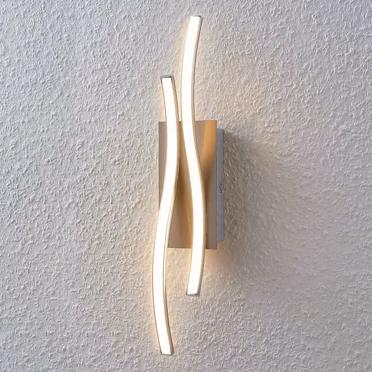 Applique da parete a LED Safia Lindby, Alluminio / Grigio / Zincato, Soggiorno / Sala da pranzo, Alluminio, Moderno, Applique a LED
