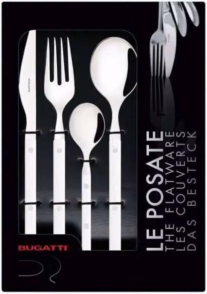 ALLEGRA, Posate Set 24 Pz, Scatola Finestra, Casa Bugatti Colore: Bianco