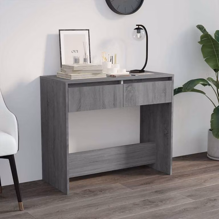 vidaXL Tavolo Consolle Moderno Grigio Sonoma con Struttura in Acciaio L: 89 cm, P: 41 cm, H: 76,5 cm