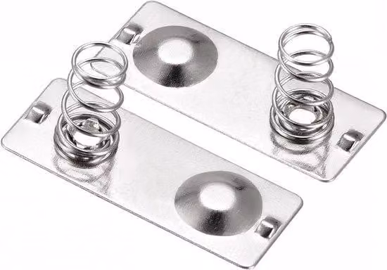 Set di 20 piastrine a molla nichelate per batterie AA, 27 mm x 11 mm