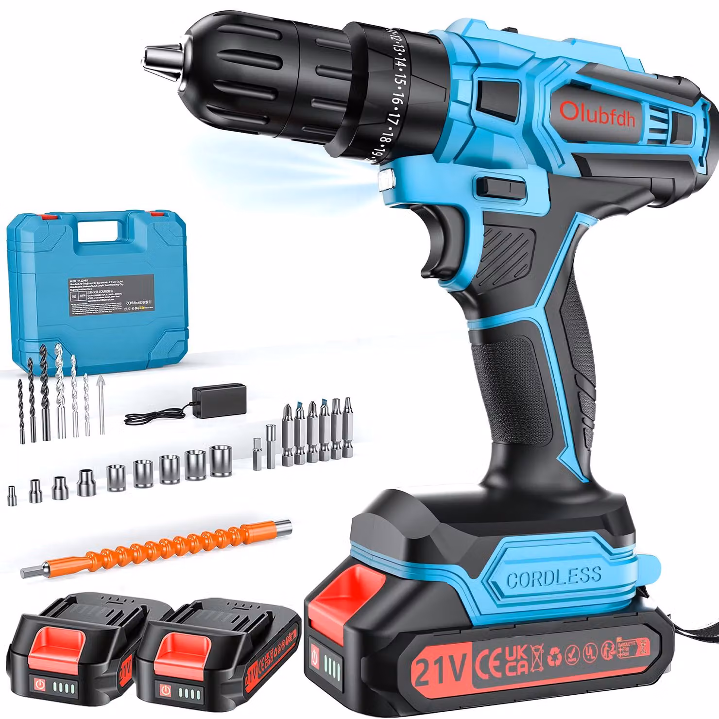 Avvitatore a batteria, 21V (blu)