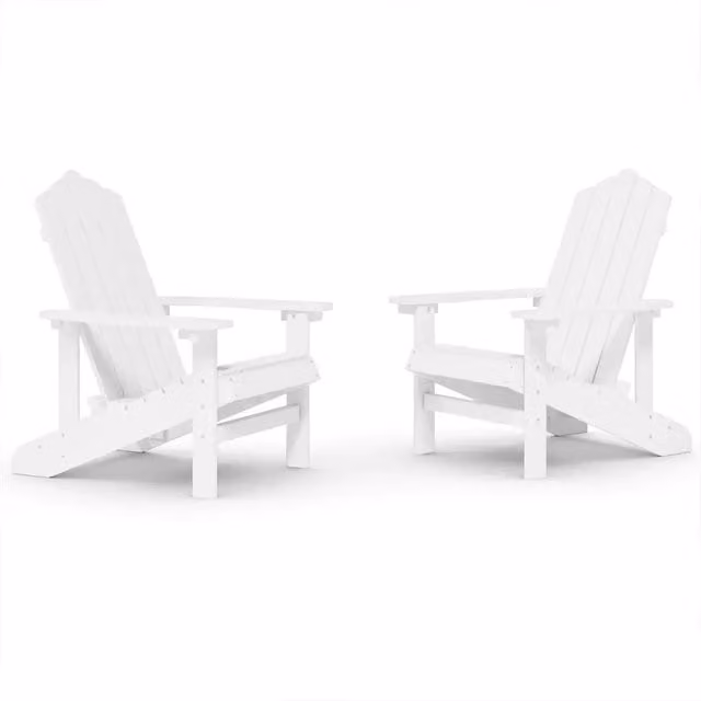 Sedie da Giardino Adirondack 2 pz | Sedie da Esterno in HDPE Bianco