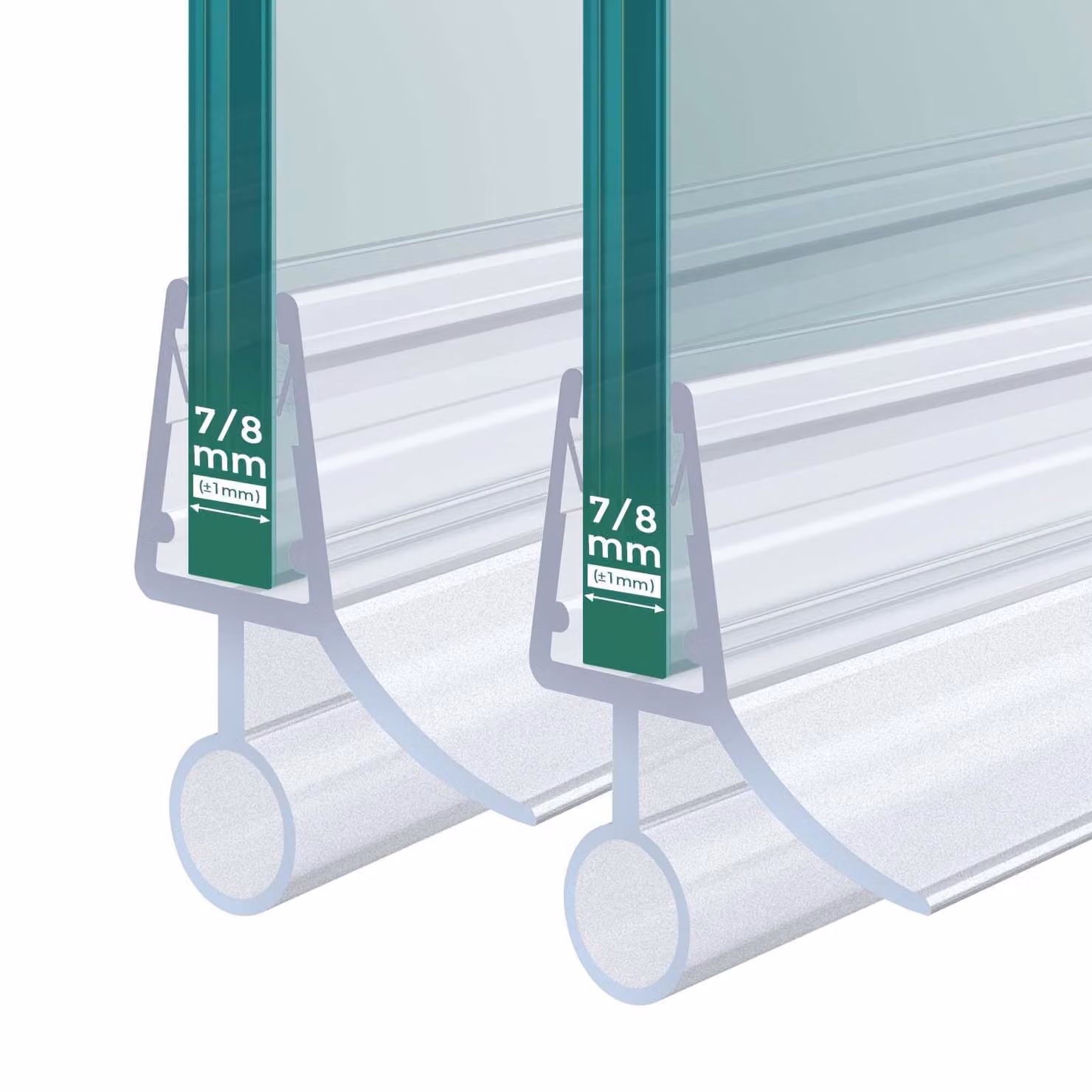 S'AFIELINA guarnizione di ricambio deflettore acqua doccia guarnizione box doccia bagno 7-8mm vetro 100cm 2 pezzi