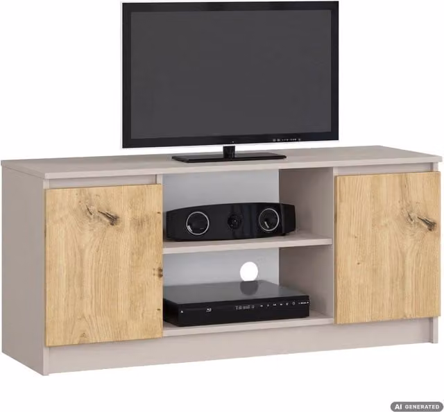 Mobile TV Cashmere AKORD FURNITURE FACTORY in Rovere Artisan opaco con 2 ante e 2 ripiani L/P/H: 120 x 40 x 55 cm