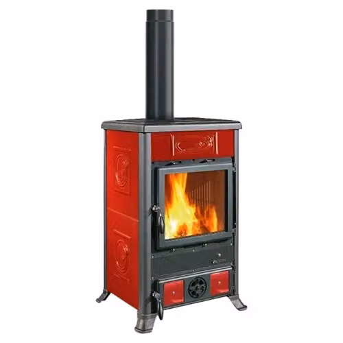 Stufa a legna Nordica Rossella R1 16 in ceramica bordeaux 9kW – 2