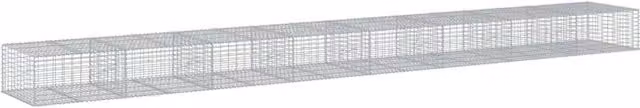 Gabbione recinto a gabbia muro di contenimento con coperchio in ferro zincato argento L: 800 cm, P: 100 cm, H: 50 cm
