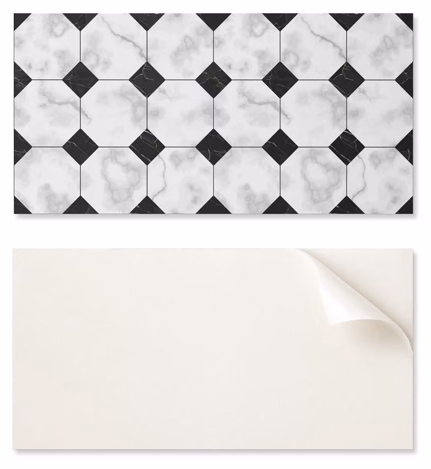 Piastrella in PVC autoadesiva con motivo decorativo, ideale per corridoi, dimensioni 100 x 50 cm, motivo a piastrelle geometriche
