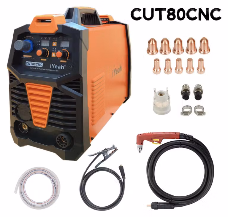 Tagliasigaro a plasma CNC - CUT80, inverter da 80A - senza avviamento ad arco ad alta frequenza (HF) - 220V - spessore massimo di taglio: 35 mm - torcia da taglio a fiamma raddrizzata PT80 - CUT80 220V-PT80