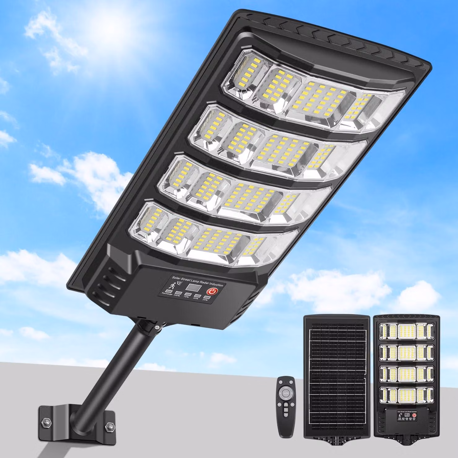 Lampade solari per esterni, confezione da 2, temperatura di colore 6500 K, sensore di movimento, ampio angolo di illuminazione di 320°