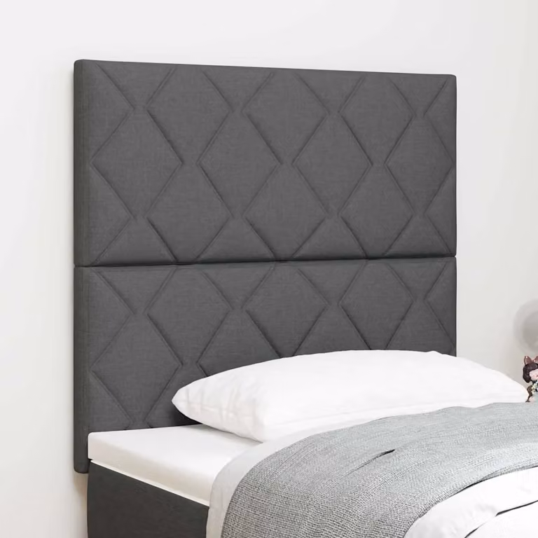 Testiera Letto con LED e Porte USB vidaXL in Tessuto Grigio, Larghezza: 100 cm