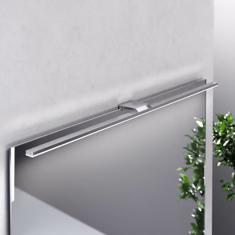 Applique da parete Triga MCJ, Cromo / Argento, Bagno, Alluminio, Moderno, Applique