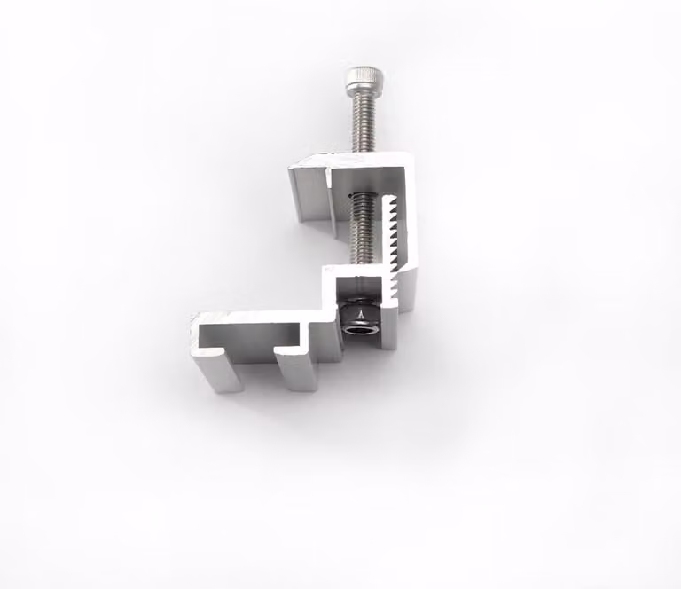 Morsetto di fissaggio argentato per micro-inverter, da 28 a 50 mm