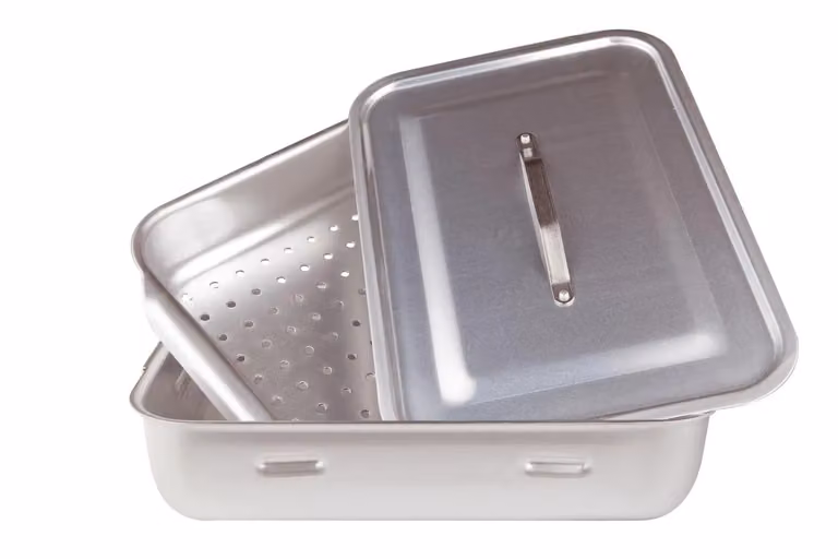 Vaporiera Rettangolare in alluminio 3mm con coperchio, dim. 40x28cm