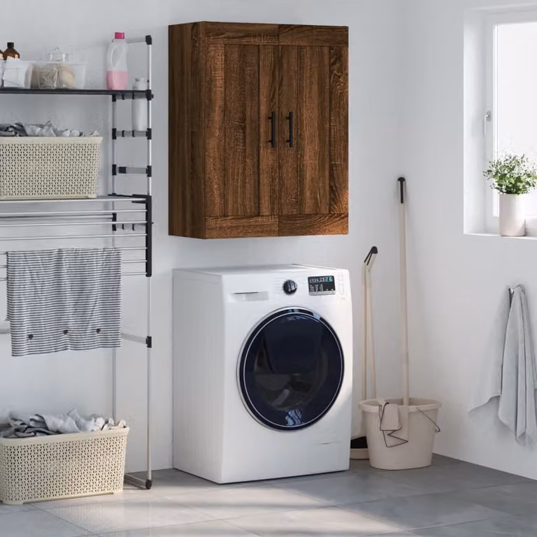 Mobile a parete vidaXL in legno Rovere Marrone, design moderno con ante a battente, L/P/H: 69,5 x 34 x 90 cm