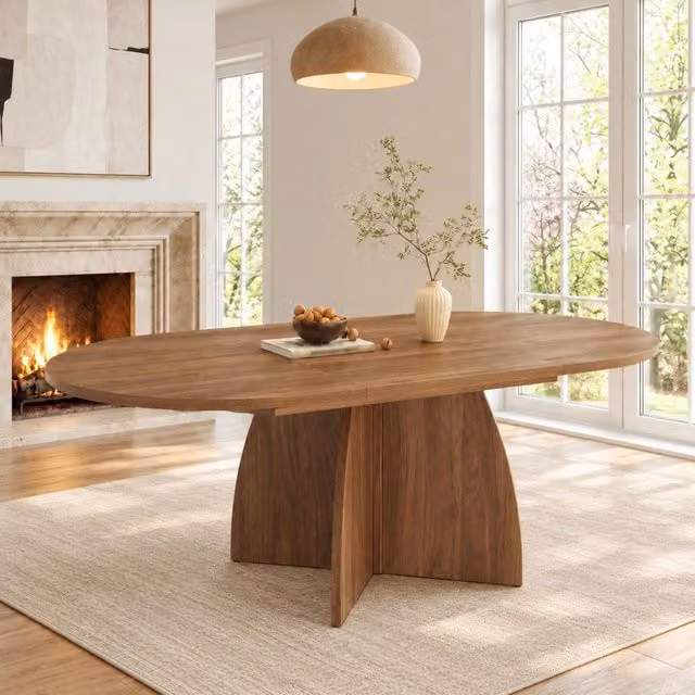 Tavolo da pranzo allungabile 120 180 x 90 cm in MDF effetto noce per 6 8 persone