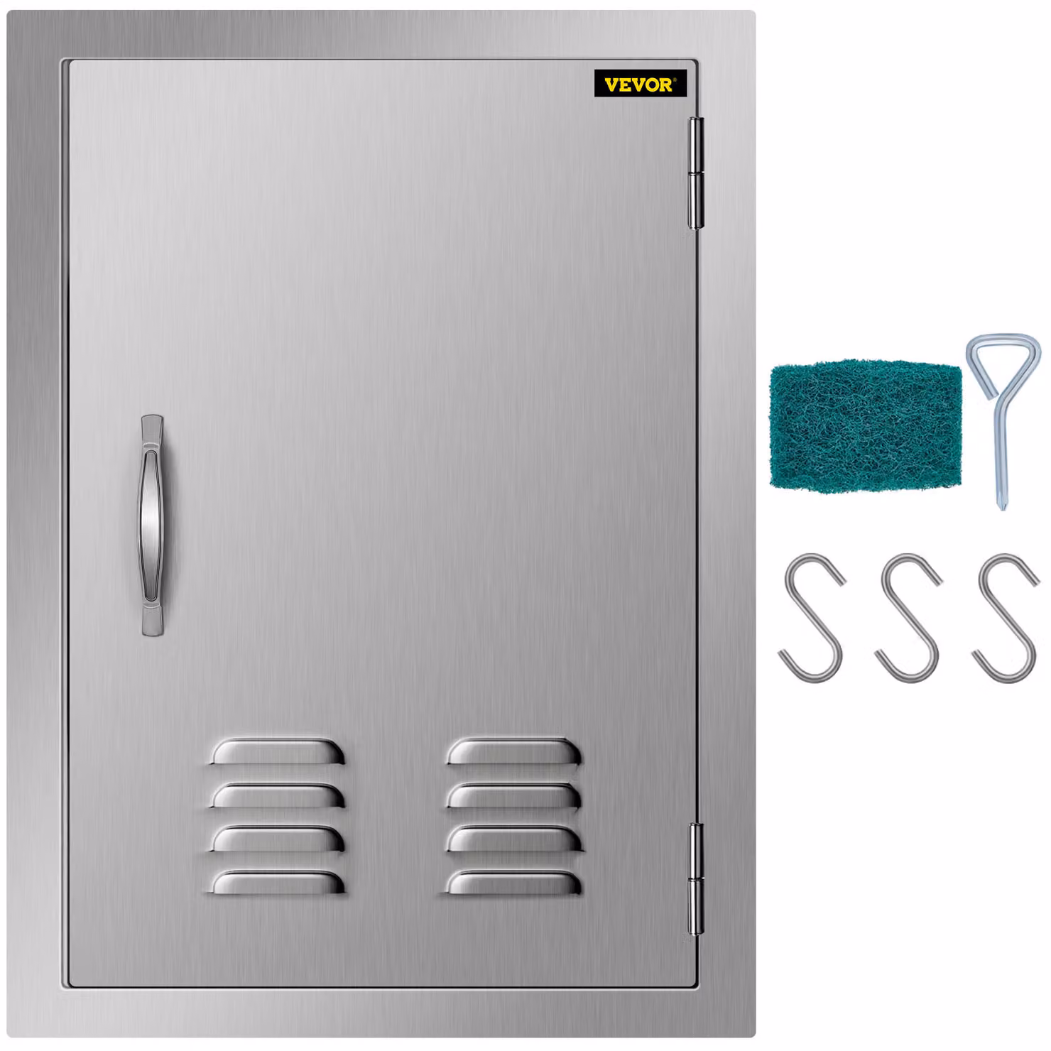 VEVOR Porta per barbecue con prese d'aria 43X61cm Carrello per barbecue Porta di accesso Porta per isola BBQ