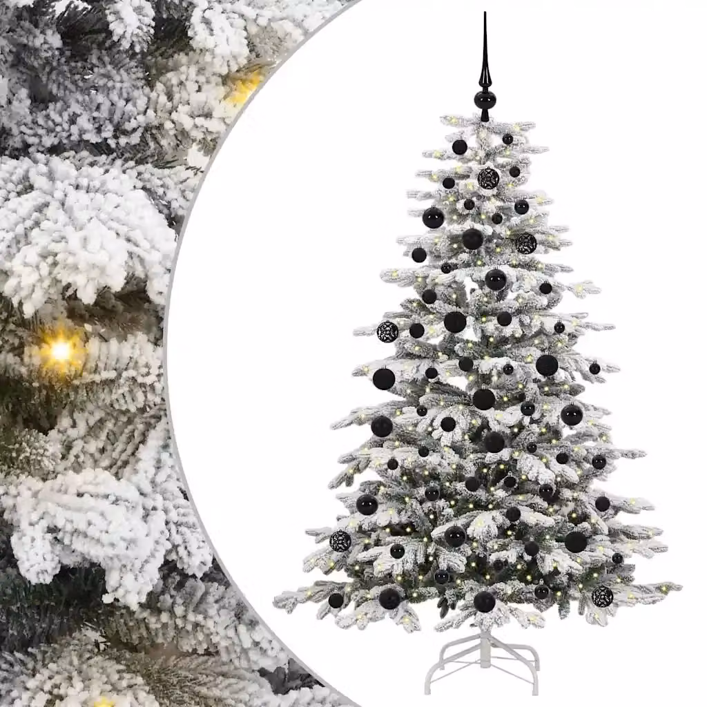 Albero di Natale artificiale bianco con luci LED vidaXL, Altezza: 180 cm, Larghezza: 120 cm – 2