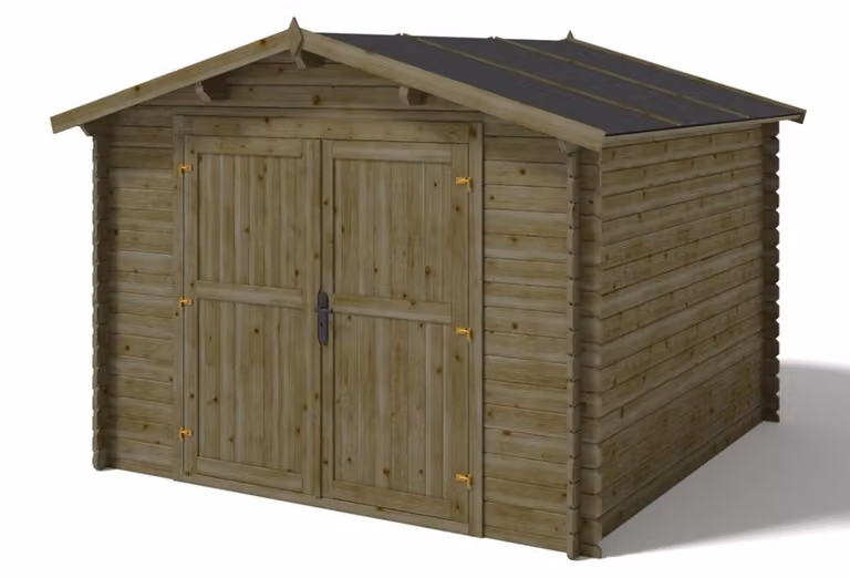 Casetta da giardino in legno - 9m2 - 3x3m - impregnata - 28mm - colore: verde