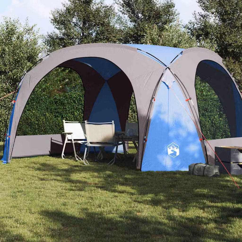 vidaXL Tenda per Feste Blu Impermeabile in Poliestere e Fibra di Vetro L/P/H: 455 x 240 x 2 cm