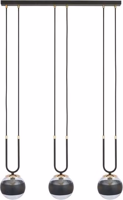 Lampadario Moderno Kreios Acciaio Nero 3 Luci E14