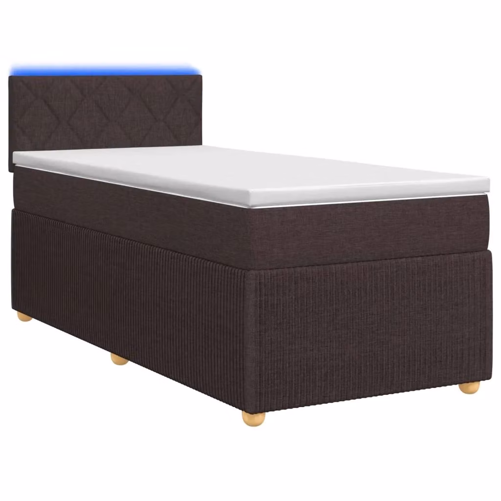 Letto box spring moderno vidaXL con materasso ibrido e base contenitore, dotato di illuminazione sottostante e porta USB, L/P: 90 x 190 cm – 2
