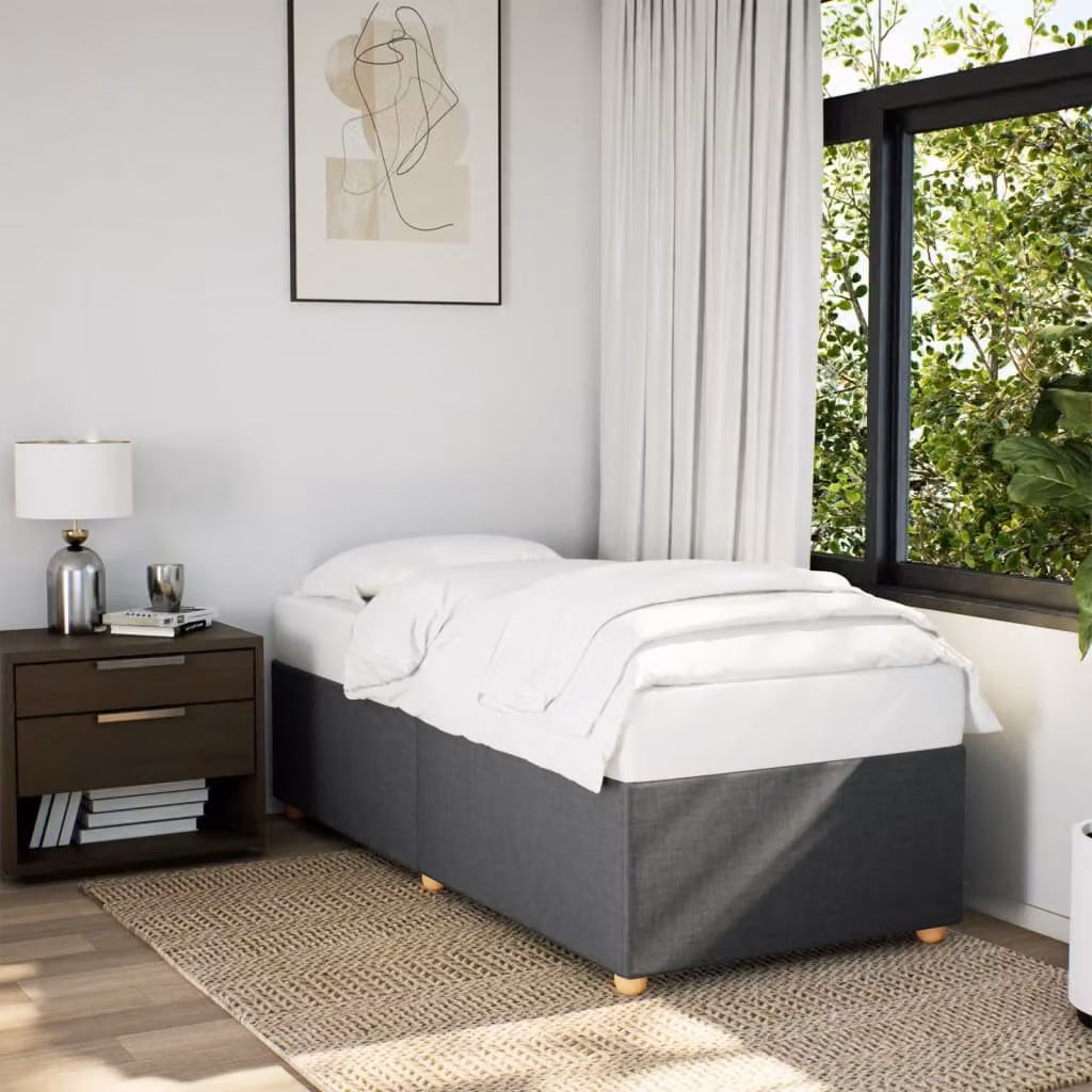 vidaXL Giroletto senza Materasso in Tessuto Grigio L 100 x P 200 cm – 1