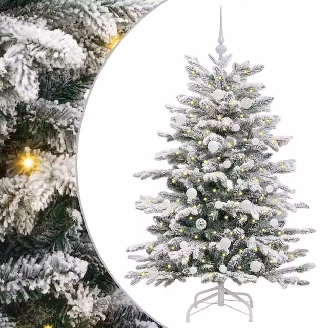Albero di Natale artificiale moderno DESIGN IN con rami pieghevoli e luci LED bianco, Altezza: 150 cm – 1