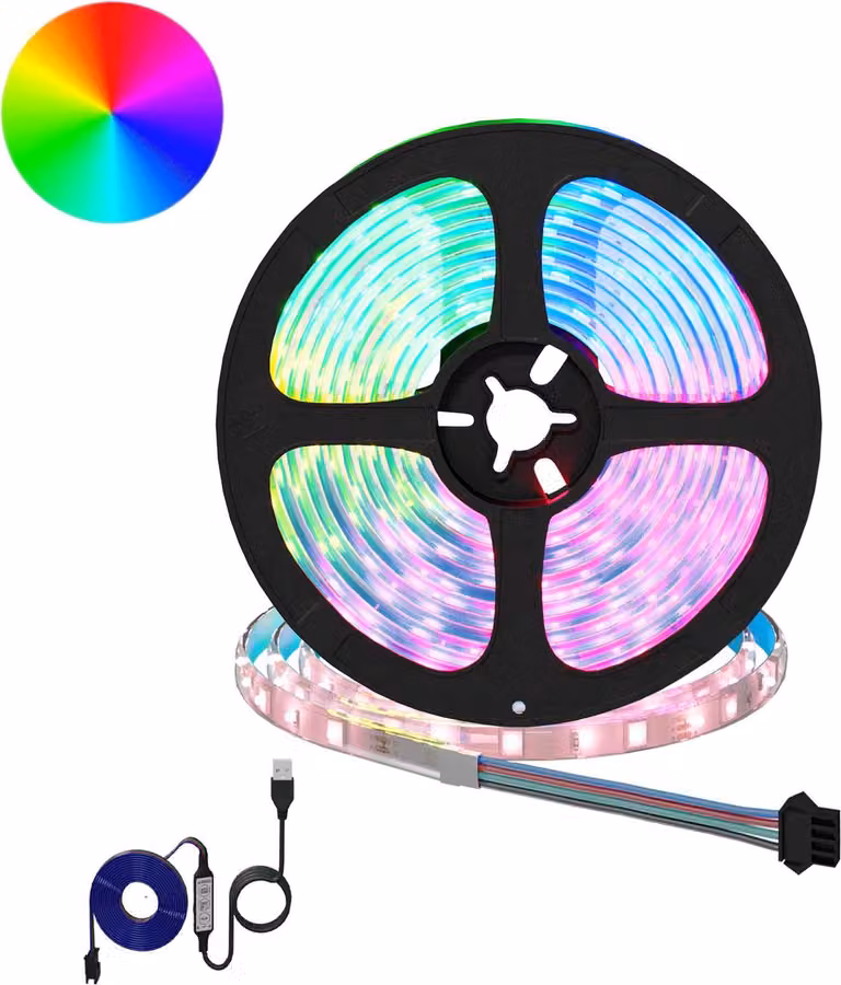 Strisce LED, 12 pezzi, nere e trasparenti