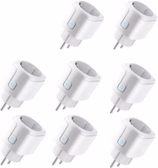 Set di prese Wi-Fi, 8 pezzi, controllabili tramite app, wireless, 2000 W, 16 A, funzione timer.