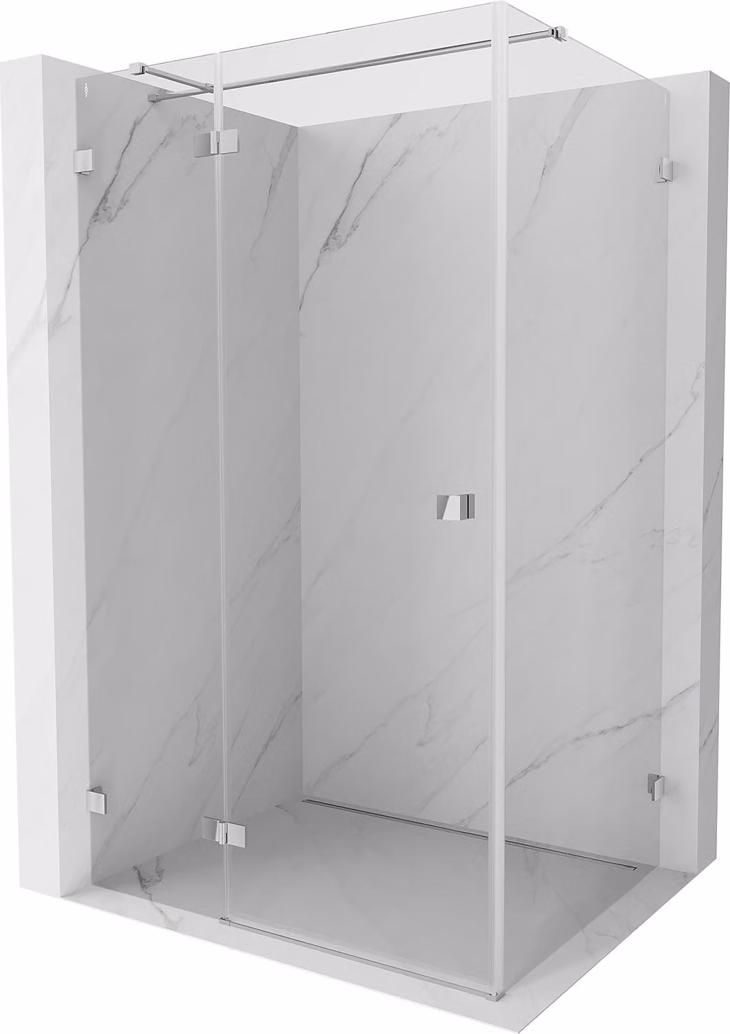 Mexen Lunar T cabina doccia battente sinistra 135 x 120 cm, trasparente, cromo - 834T-135-120-01-00-L