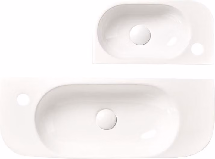 SANYCCES PETIT lavabo sospeso 40 x 22 x 11h foro per rubinetto a destra, bianco