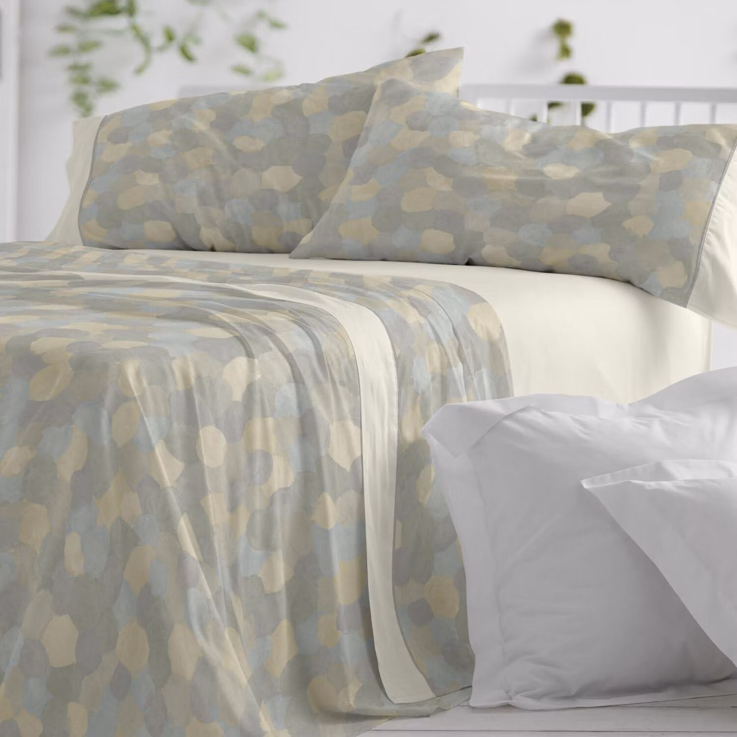 Set di lenzuola bianche, per letti da 90 cm di larghezza (disponibili anche altre misure), design 043, colore grigio (90 x 190/200 cm)