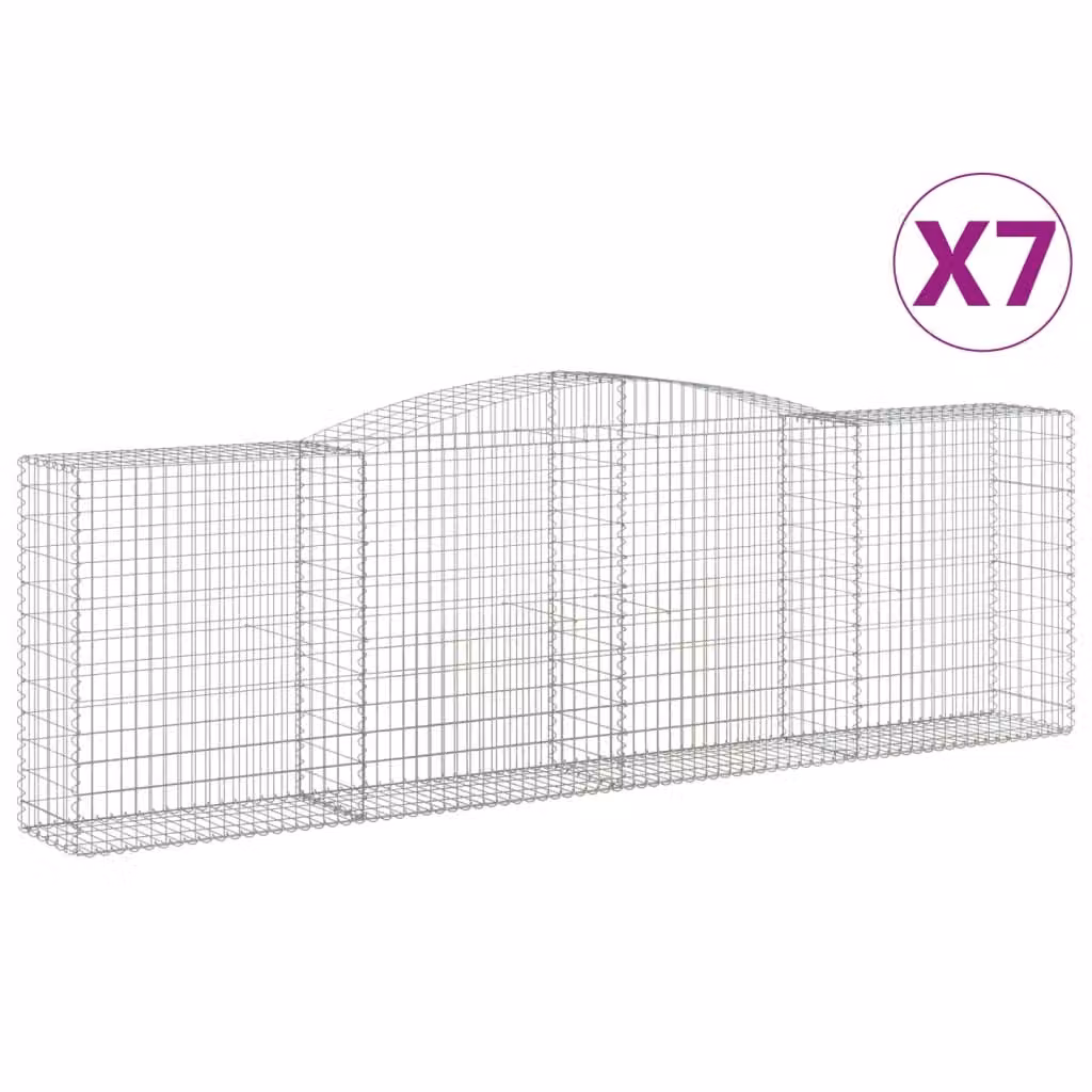 Cesti Gabbioni ad Arco 7 pz 400x50x120/140 cm Ferro Zincato