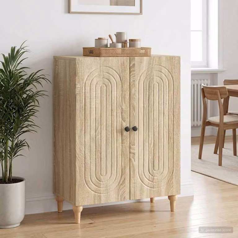 Credenza moderna vidaXL in legno ingegnerizzato color rovere, L 66 x P 34,5 x H 90 cm