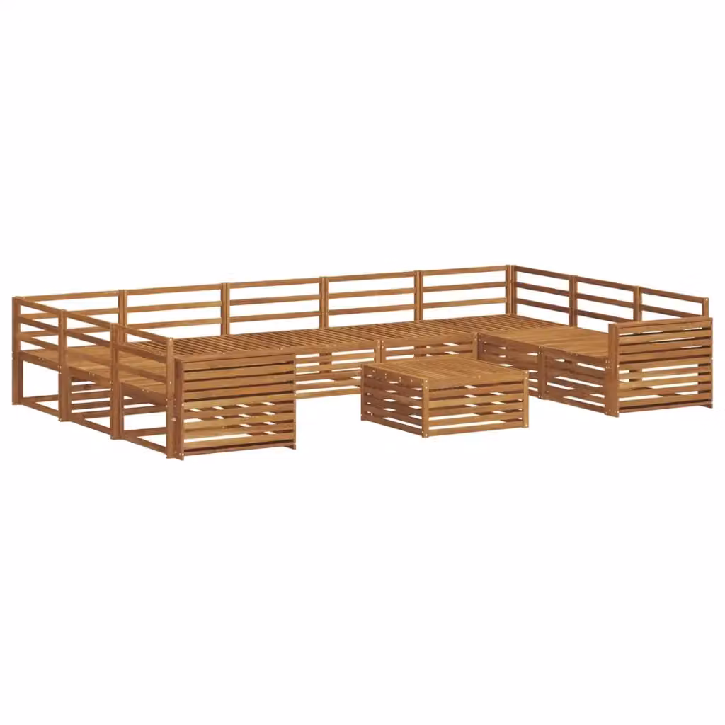 Set di divani da esterno vidaXL a forma di L in legno di acacia con cuscini inclusi, colore beige e marrone – 2