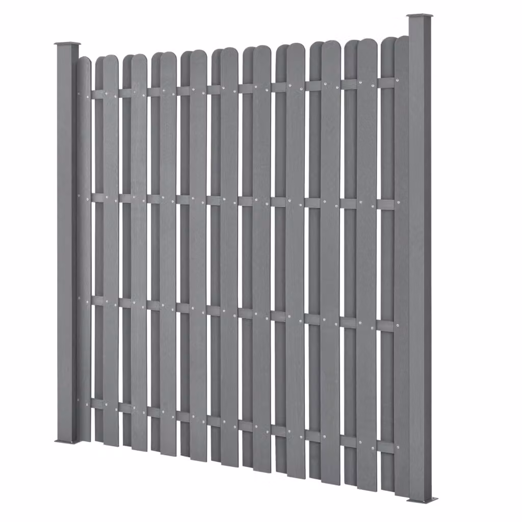 Recinzione in WPC per Giardino NEU.HOLZ Grigia a Doppia Faccia, Altezza: 185 cm, Lunghezza: 747 cm – 2