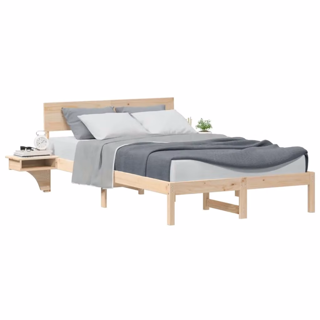 Struttura del letto vidaXL in pino massello marrone L 120 x P 200 cm – 2