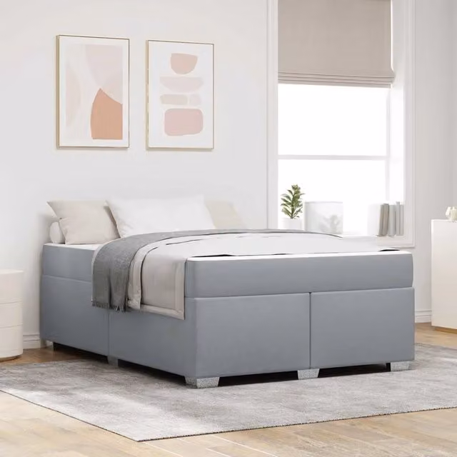 Struttura letto moderna vidaXL in tessuto grigio L: 140 cm, P: 200 cm, H: 66 cm – 1
