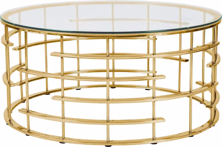 Tavolino oro/chiaro Ø 90 cm